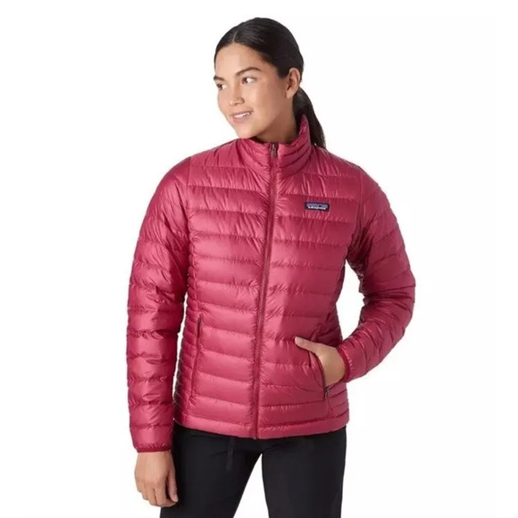 Patagonia Women's Down Sweater Jacket Puffer Coat Full Zip Pink Size Small Warm - Picture 2 of 14